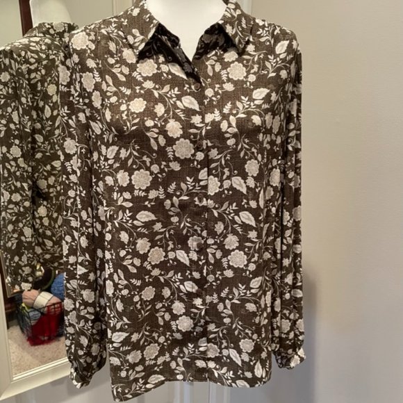 NYDJ Long Sleeve Button Blouse - M - Picture 2 of 9